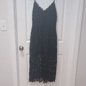 Astr Black Lace Midi Dress